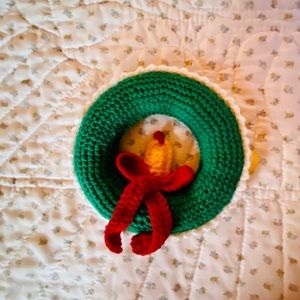 Hand Crocheted Xmas Candle for Hanging
